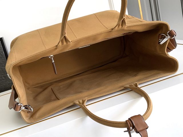 Prada original canvas jardiniere large handbag 2VG131 tabacco