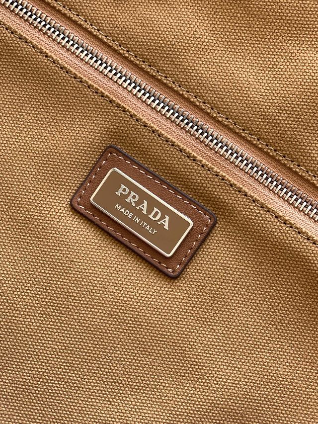 Prada original canvas jardiniere large handbag 2VG131 tabacco