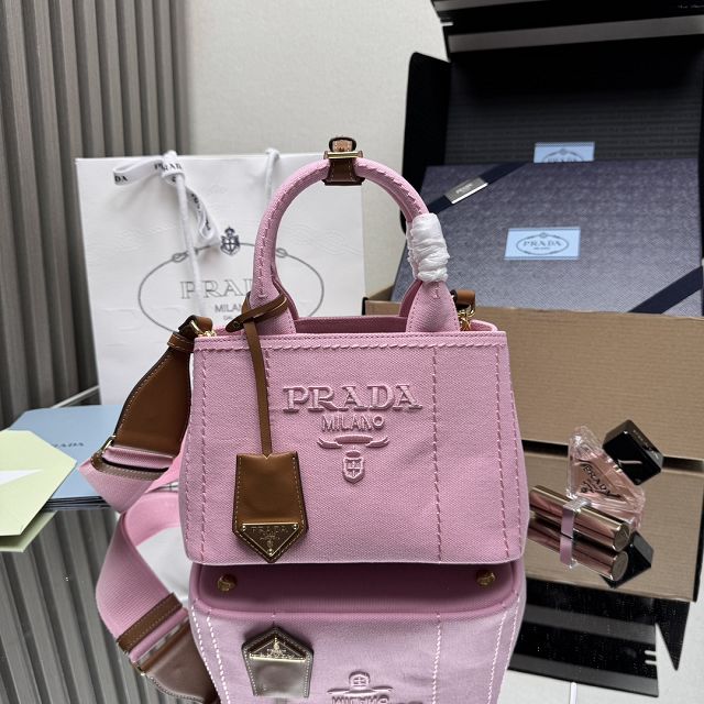Prada original canvas jardiniere mini handbag 1BA038 pink
