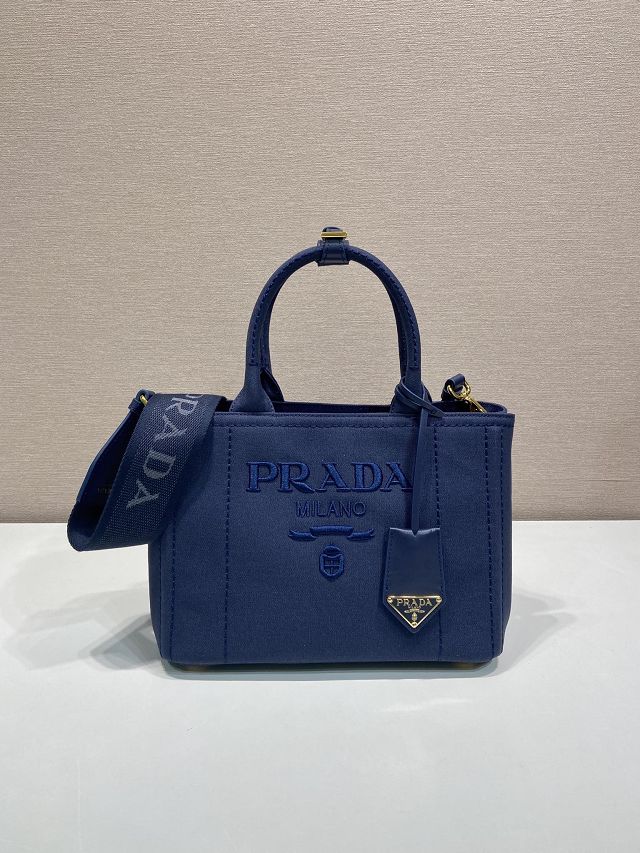 Prada original canvas jardiniere small handbag 1BG464 blue