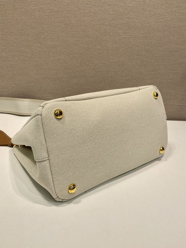 Prada original canvas jardiniere small handbag 1BG464 white