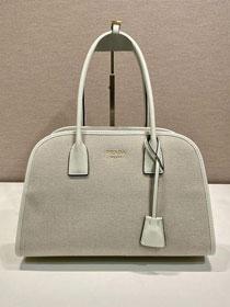 Prada original canvas top handle bag 1BG572 white