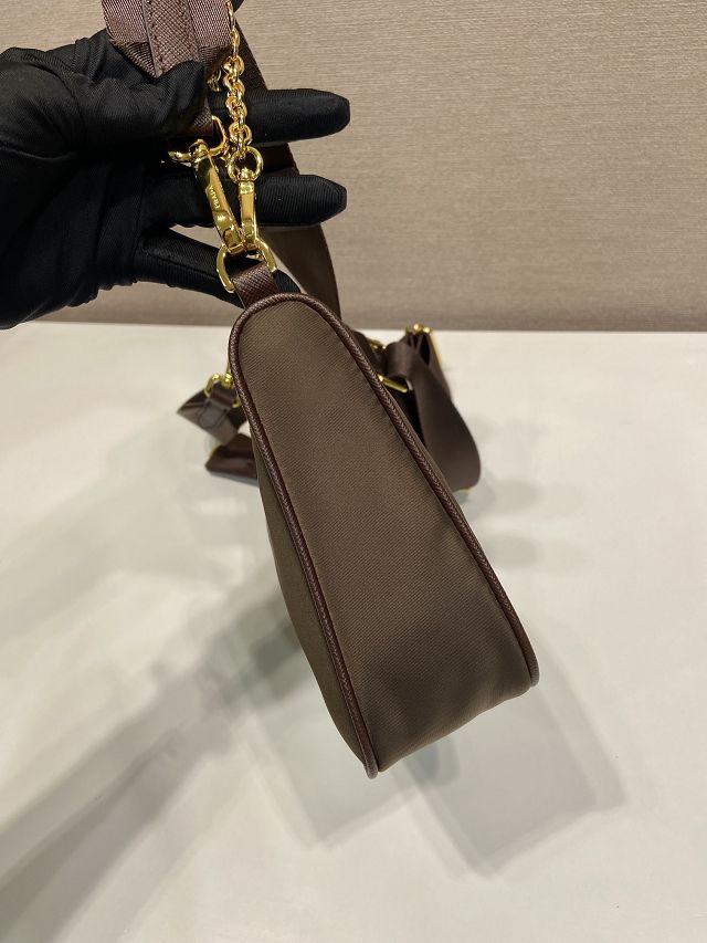 Prada original nylon re-edition 2005 hobo bag 1BH204 sienna