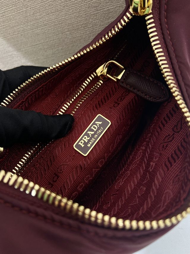 Prada original nylon re-edition 2005 mini bag 1N204M burgundy