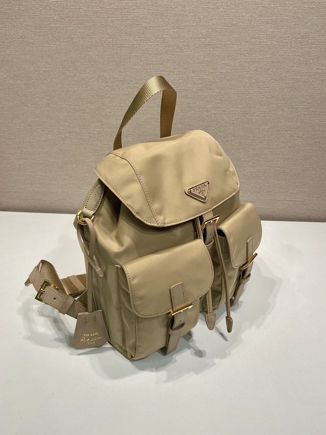 Prada original nylon small backpack 1BZ677 beige