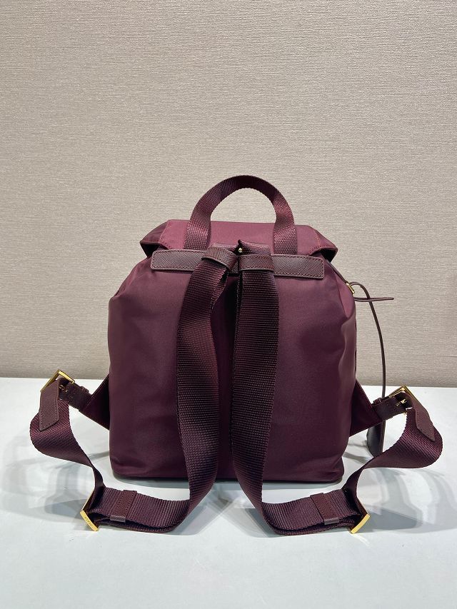 Prada original nylon small backpack 1BZ677 burgundy