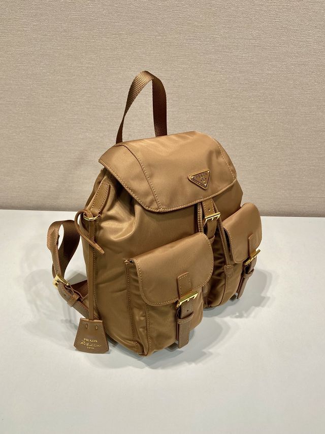 Prada original nylon small backpack 1BZ677 caramel