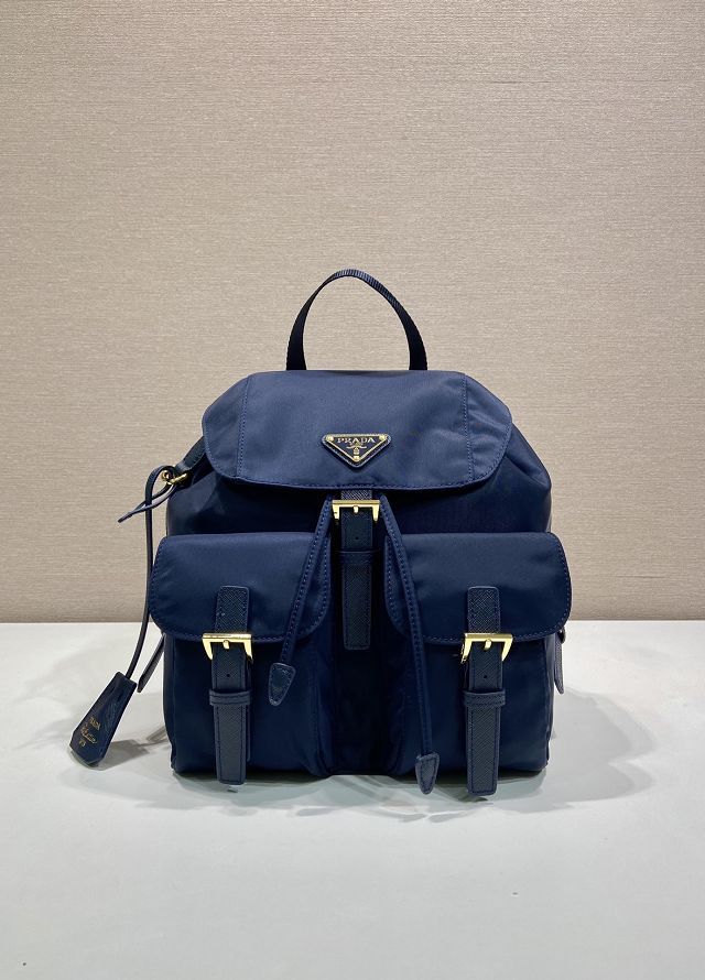 Prada original nylon small backpack 1BZ677 dark blue