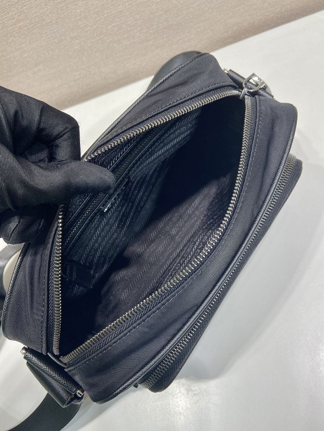 Prada original nylon small shoulder bag 2VH190 black
