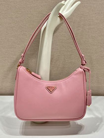 Prada original saffiano calfskin re-edition mini bag 1BC204 pink