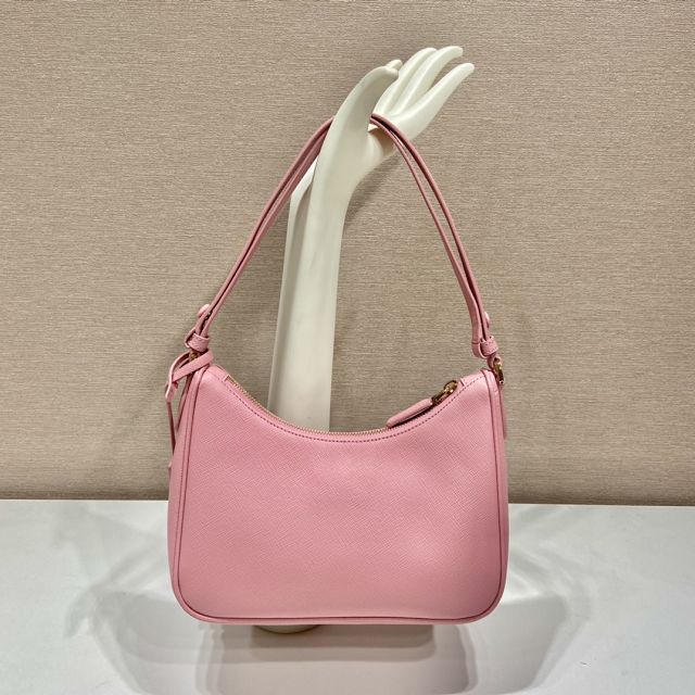 Prada original saffiano calfskin re-edition mini bag 1BC204 pink