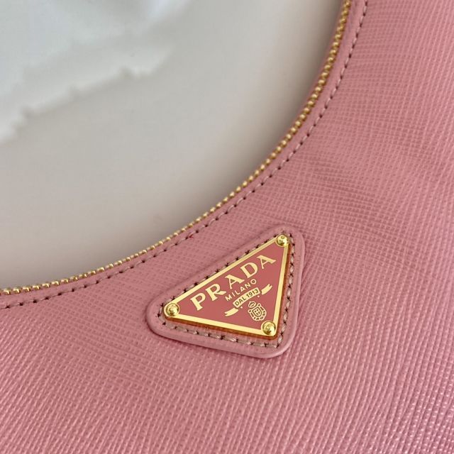 Prada original saffiano calfskin re-edition mini bag 1BC204 pink