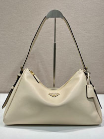 Prada original soft calfskin aimee large shoulder bag 1BC228 beige