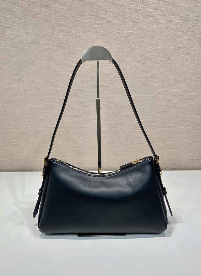 Prada original soft calfskin aimee medium shoulder bag 1BC229 black
