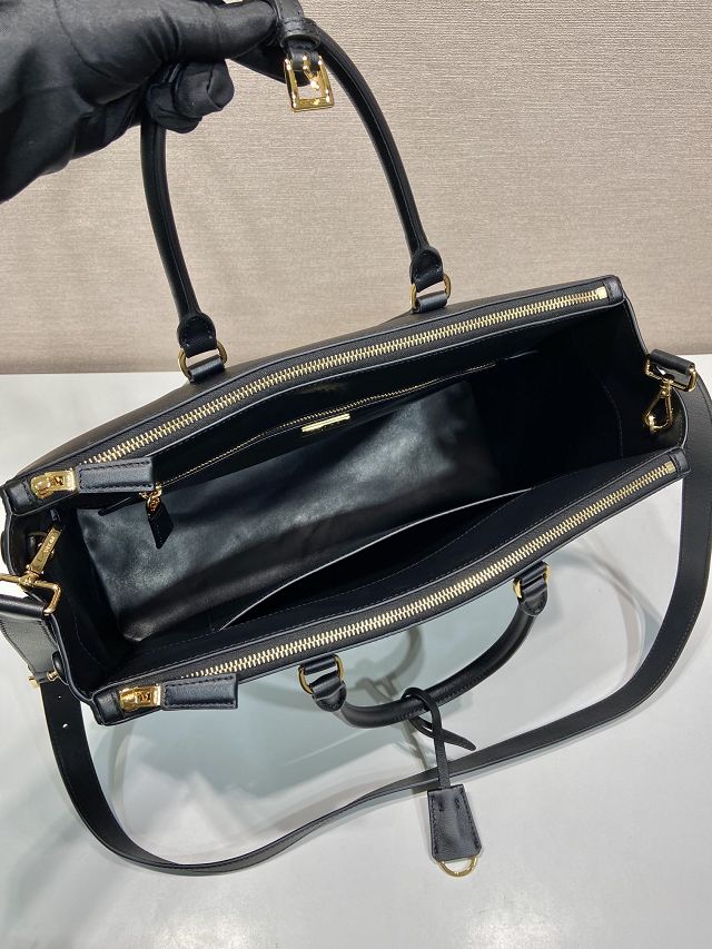 Prada original soft calfskin galleria maxi bag 1BA802 black