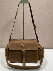 Prada original suede explore medium shoulder bag 1BD394 brown