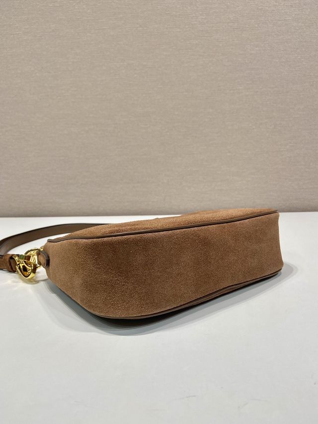 Prada original suede re-edition mini bag 1BC204 brown