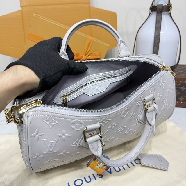 Louis vuitton original calfskin speedy soft 30 handbag M25670 grey