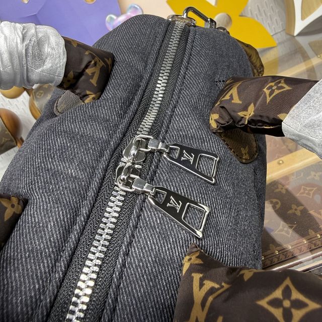 Louis vuitton original denim speedy 25 M26956 black