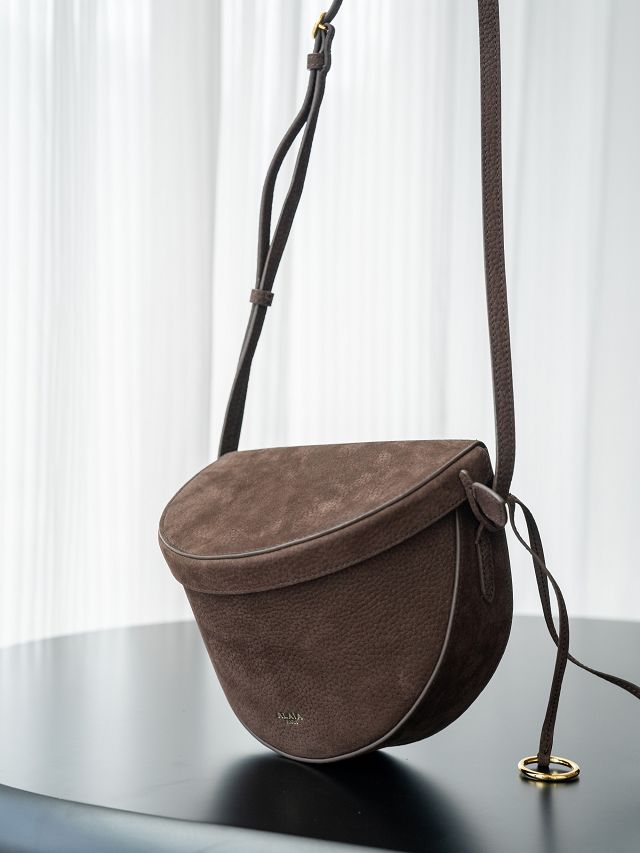 Alaia original nubuck calfskin hip bag AL0001 dark brown