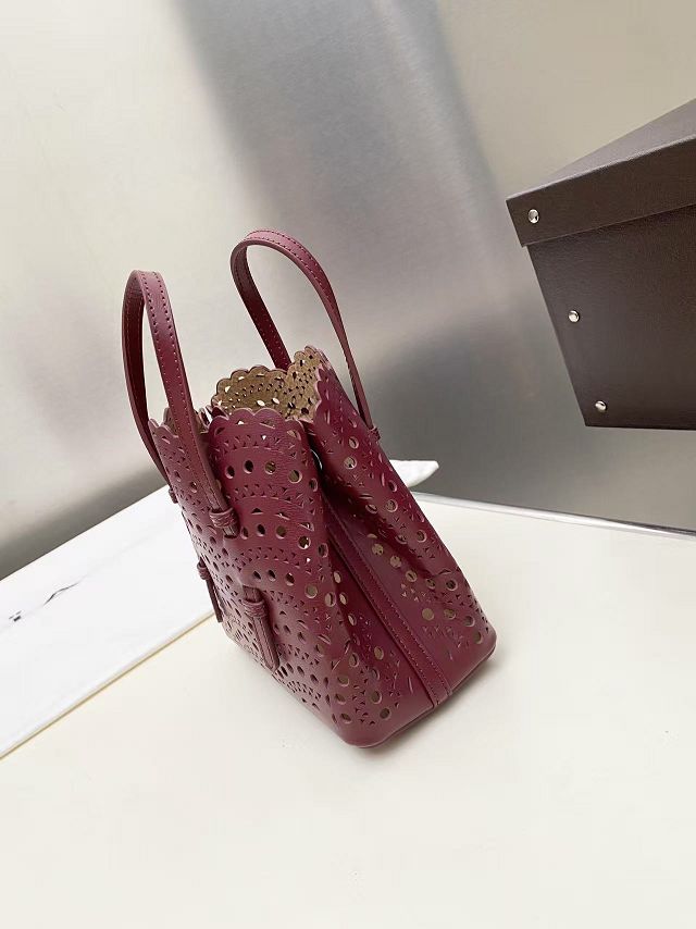 Alaia original vienne wave calfskin mina 16 bag AL0005 bordeaux