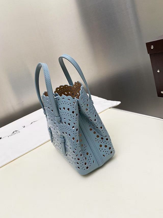 Alaia original vienne wave calfskin mina 16 bag AL0005 light blue