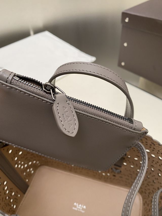 Alaia original vienne wave calfskin mina 20 bag AL0004 grey