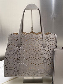 Alaia original vienne wave calfskin mina 32 bag AL0006 grey