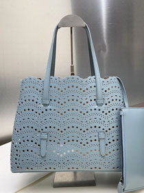 Alaia original vienne wave calfskin mina 32 bag AL0006 light blue