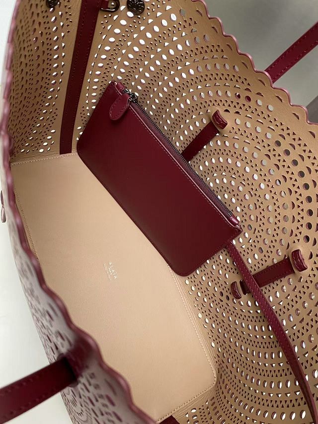 Alaia original vienne wave calfskin mina 32 bag AL0007 bordeaux