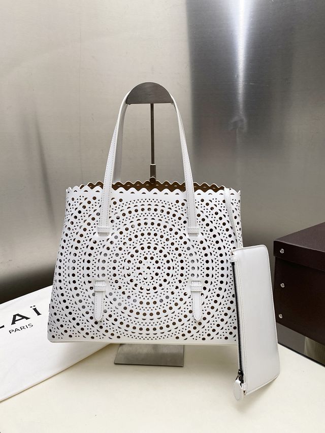 Alaia original vienne wave calfskin mina 32 bag AL0007 white