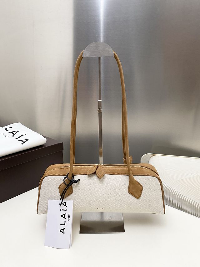 Alaia original canvas le teckel medium bag AL0024 brown	