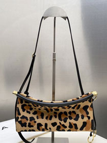 Alaia original leopard haircalf le click east west small flap bag AL0021 brown
