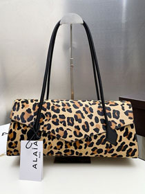 Alaia original leopard haircalf teckel flap bag AL0014 brown