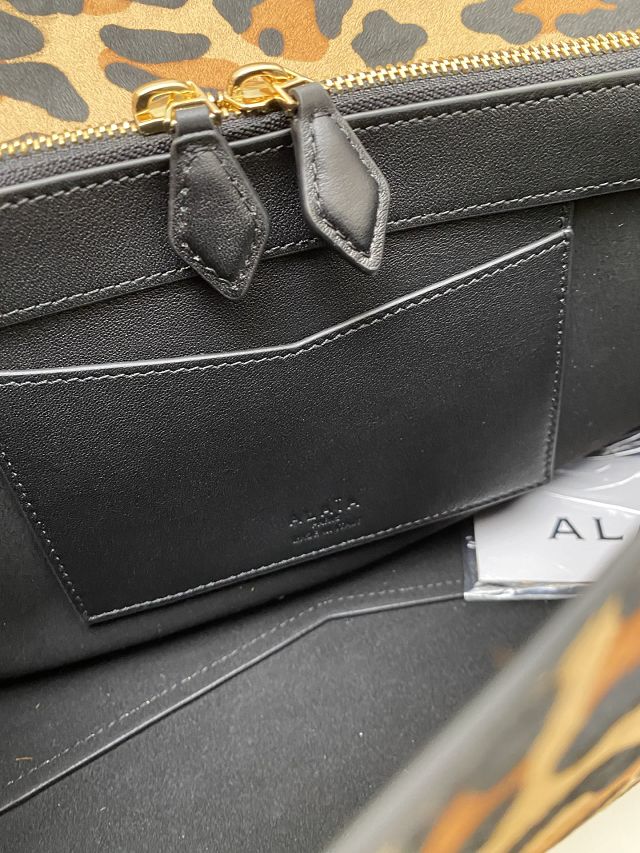 Alaia original leopard haircalf teckel flap bag AL0014 brown