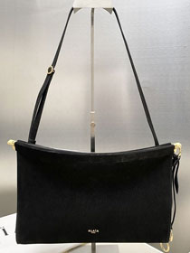 Alaia original nubuck calfskin le click east west large flap bag AL0019 black