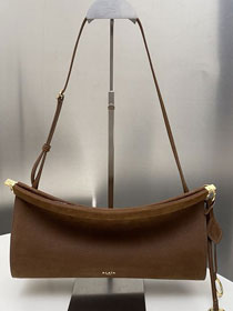 Alaia original nubuck calfskin le click east west medium flap bag AL0020 brown