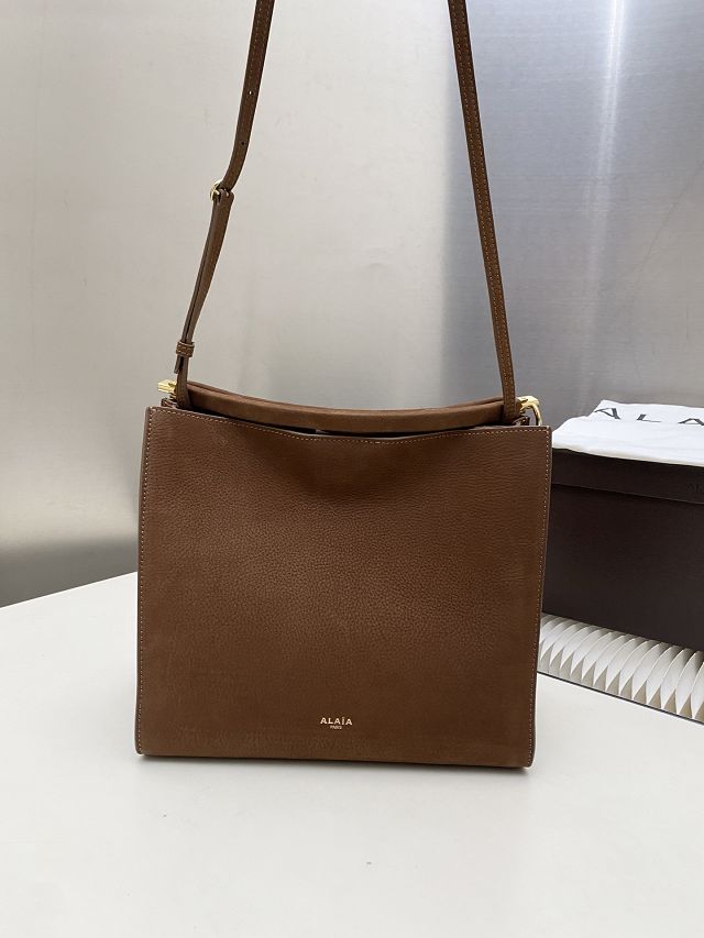 Alaia original nubuck calfskin le click small square bag AL0017 brown