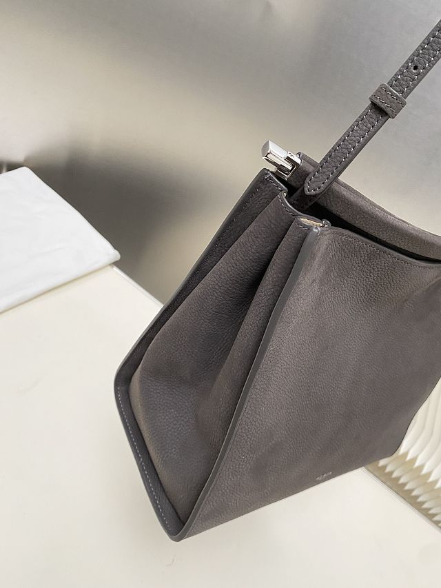 Alaia original nubuck calfskin le click small square bag AL0017 grey