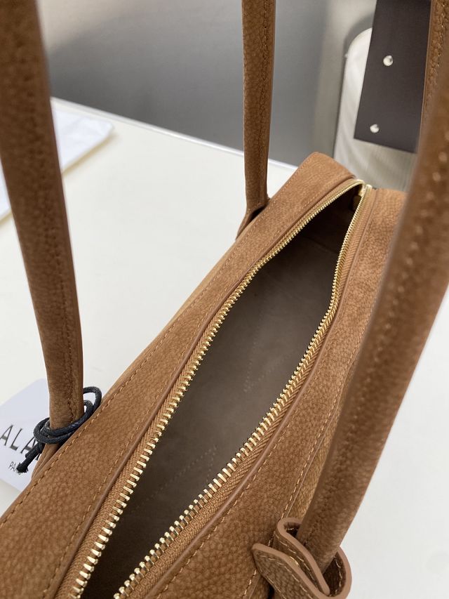 Alaia original nubuck calfskin le teckel medium bag AL0024 brown