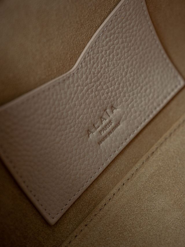 Alaia original nubuck calfskin le teckel medium bag AL0024 ivory