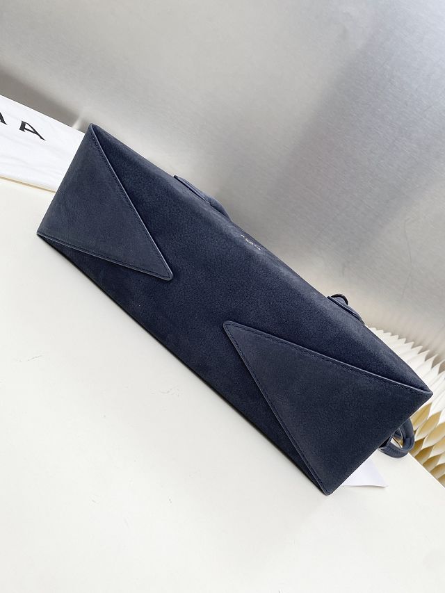 Alaia original nubuck calfskin le teckel medium bag AL0024 navy blue