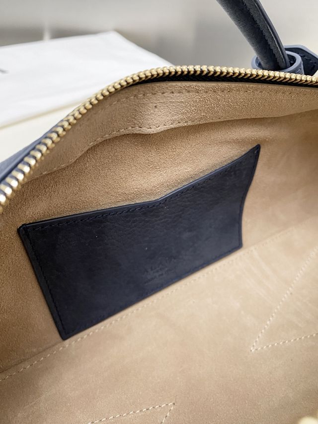 Alaia original nubuck calfskin le teckel medium bag AL0024 navy blue