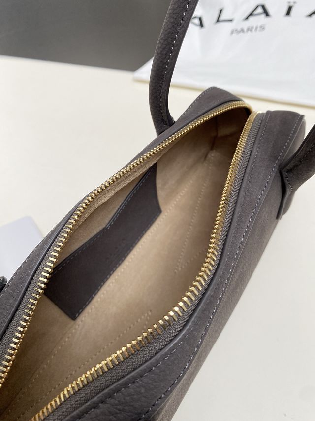 Alaia original nubuck calfskin le teckel small bag AL0023 grey