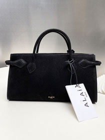 Alaia original nubuck calfskin medium le teckel tote bag AL0016 black