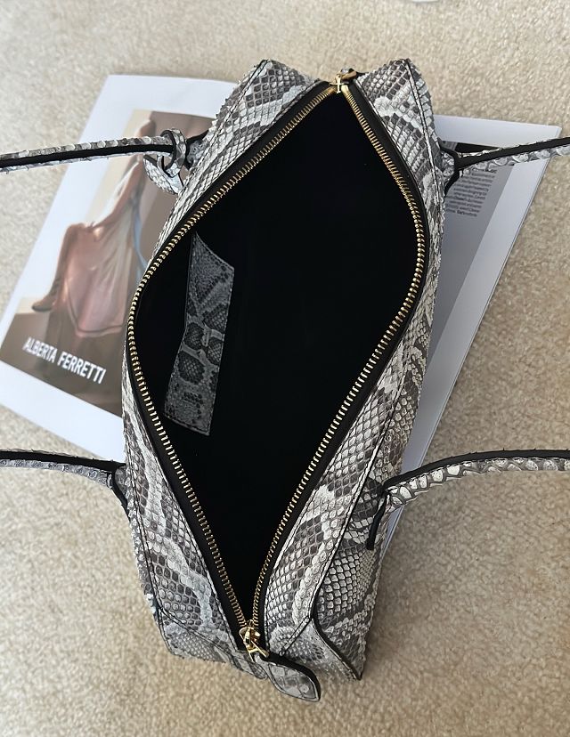 Alaia original python leather le teckel medium bag AL0024 grey