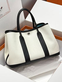 Hermes original canvas medium garden party 30 bag HG0031 white&blue zephyr