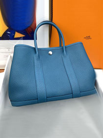 Hermes original negonda leather medium garden party 30 bag HG0030 cobalt