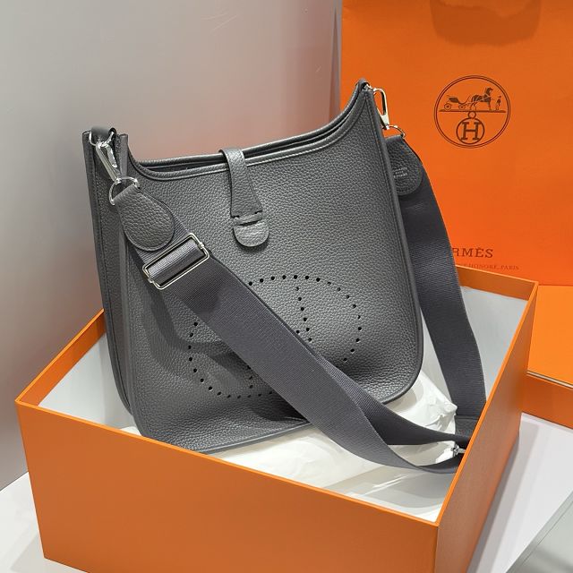 Hermes original togo leather evelyne pm shoulder bag E29 graphite