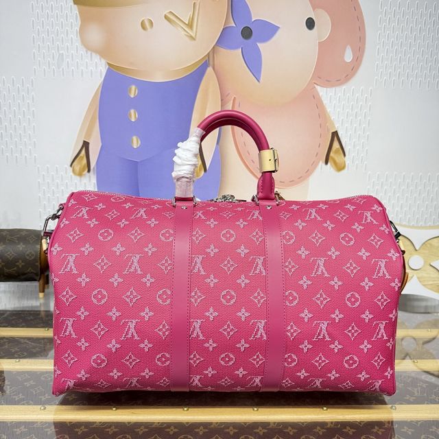 Louis vuitton monogram canvas keepall 45 M26868 rose red